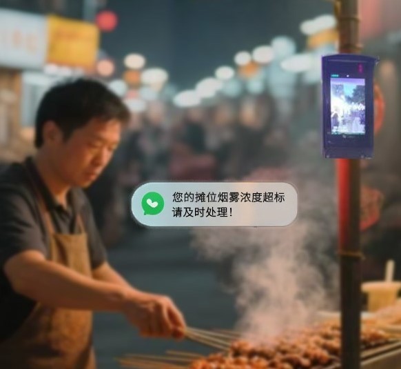 人脸识别烟感报警地摊管理系统